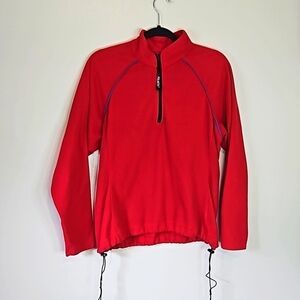 REI Red Long Sleeve Polartec Half Zip Sweater Large